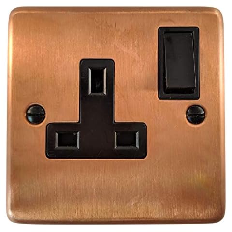 G&H CTC9B Standard Plate Tarnished Copper 1 Gang Single 13A Switched Plug Socket Cover