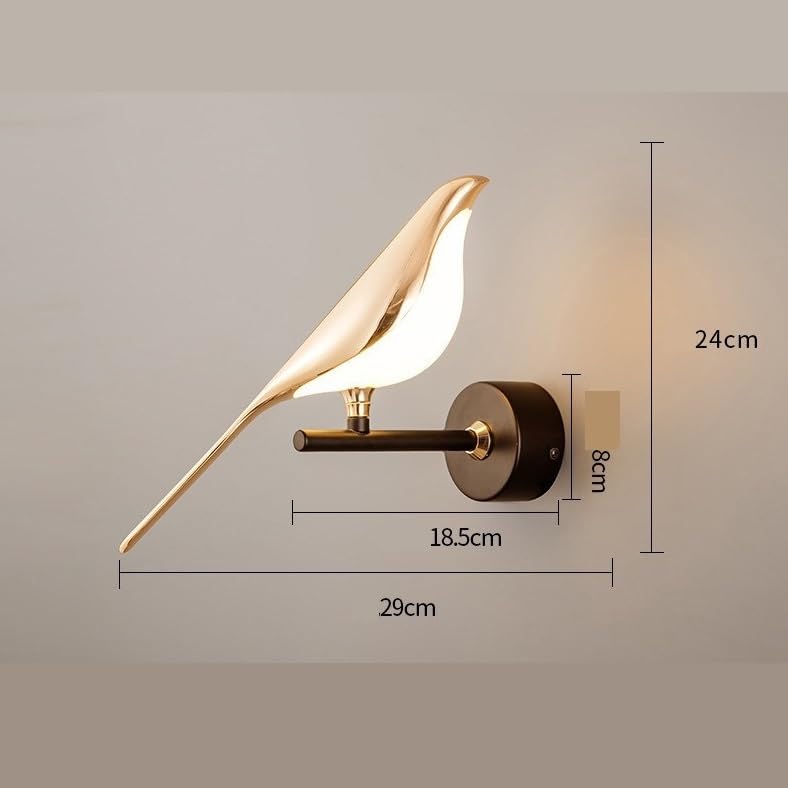 Applique Parete Lampada da comodino for camera letto parete a forma di uccello for scala balcone Illuminazione Interni(Piccolo)