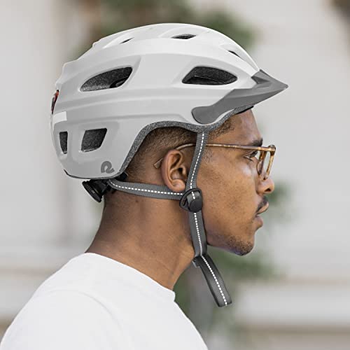 Image of Retrospec Lennon Adult Bike Helmet with LED Safety Light Adjustable Dial & Removable Visor - Adjustable Bicycle Cycling Helmet for Men & Women