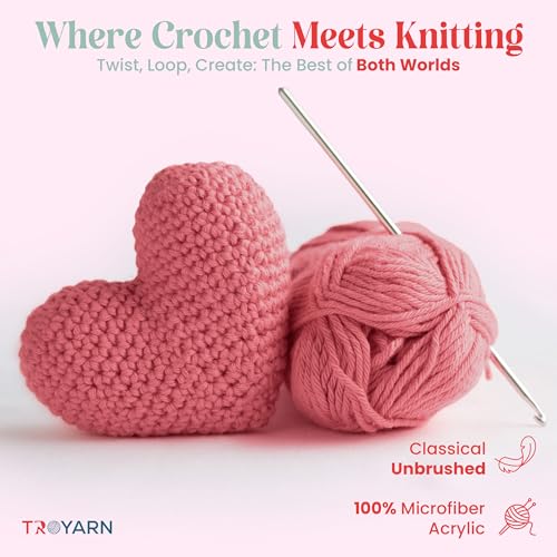 Image of TROYARN Summer (4- Skeins Pack) Silk Effect Hand Knitting Yarn Crochet Art Lace Craft 100% Microfiber Acrylic 4x100 gr (4x383 yds) (105619 - Alstromeria)