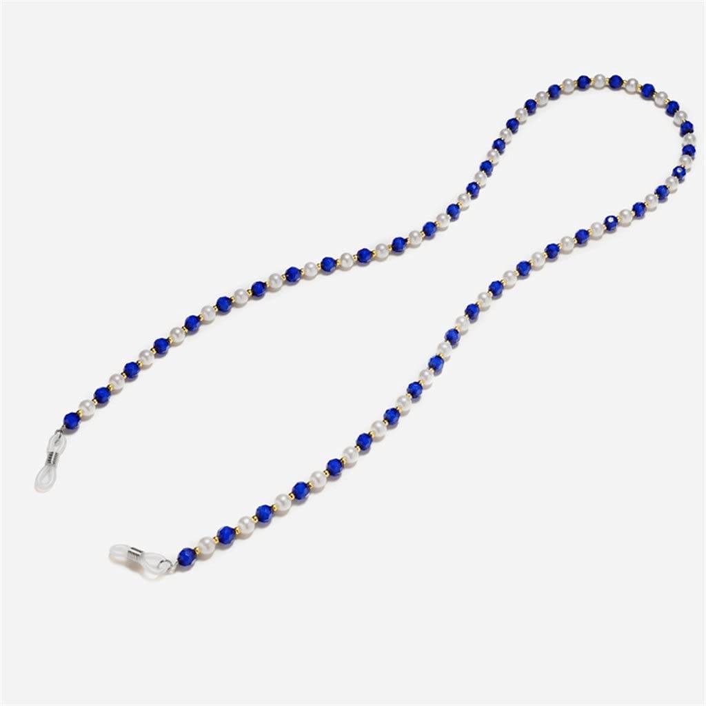 Siebenfarbige Perlen Brillenkette Schlüsselband Brillenband Sonnenbrillenschnüre Casual Brillenzubehör (Color : E, Size : Length-70CM) (D Length)