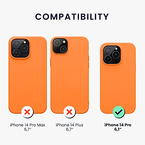 kwmobile Case for iPhone 14 Pro Case - Slim Soft TPU Silicone Cover - Works with Wireless Charging - Fruity Orange - Image 2