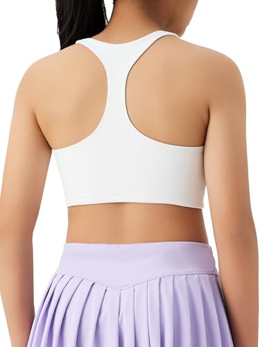 Girls Tank Tops Double Lined Crop Sleeveless Crew Neck Racerback Dance Athletic Teen Kid Tops2