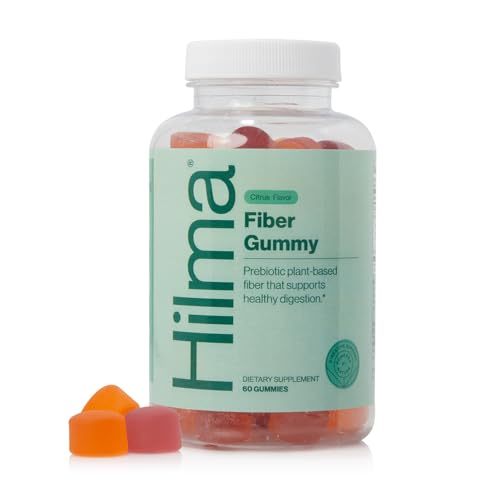 Hilma Prebiotic Fiber Gummies - Daily Fiber Supplement Gummies for Adults and Women that Support Gut Health and Promote Regularity - Made with Chicory Root and Citrus Flavor - 60 Count