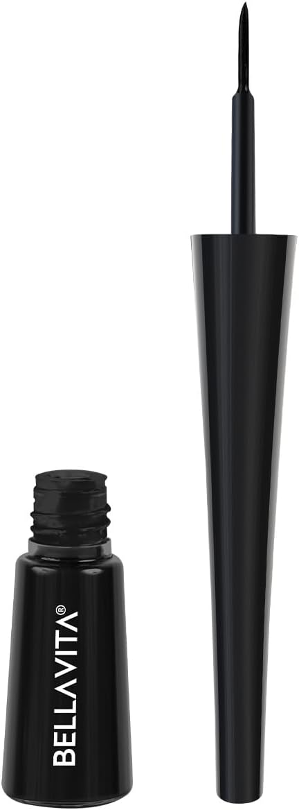 BELLAVITA Intense Drama Waterproof Eyeliner, Black, Matte Finish, Smudge-Proof, Fast-Drying, Felt Tip Applicator, Enriched with Biotin, 3.5 ml