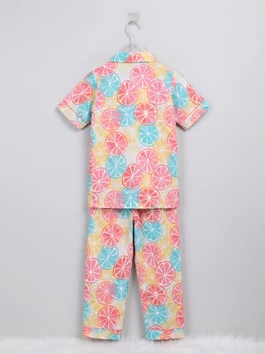 Image of POLKA TOTS 100% Pure Cotton Half Sleeve Night Suit for Kids, Girls & Boys | Cotton Pyjama Set | Unisex Night Dress for Children | Night Suit for Girls |Sleepwear for Kids | Winter Night Dress for Boys