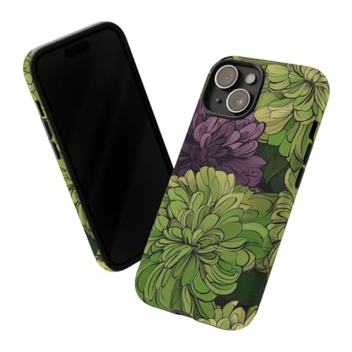 Coque iPhone 15 protection mate chrysanthème contre les traces - 2