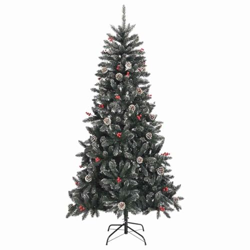 Árbol de Navidad Artificial Verde 210 cm con Estructura de Acero Duradera 6