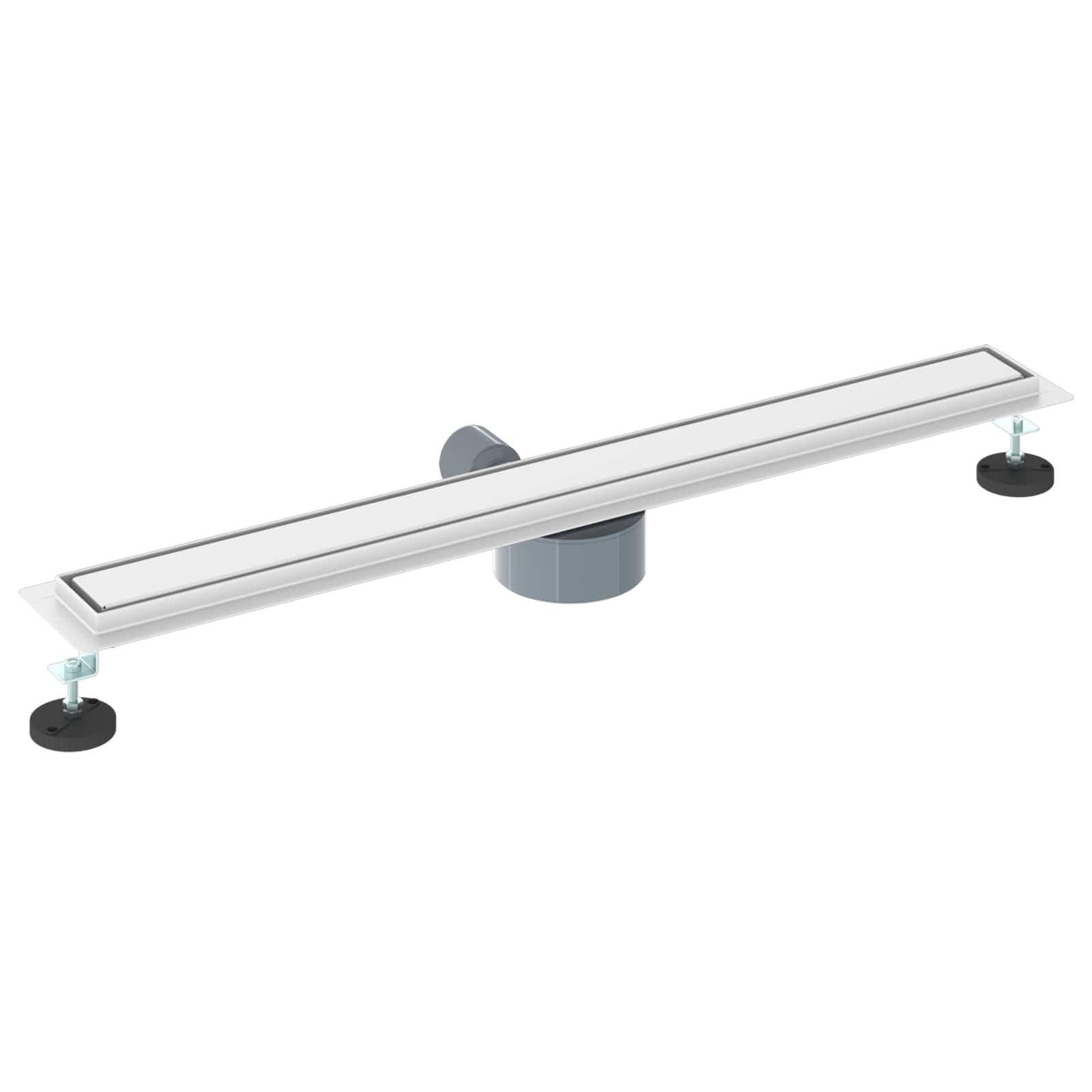 Duschablauf 2 in 1 mit 360 Grad Siphon, Silber, 80 cm Edelstahl 304, höhenverstellbar 0 bis 30 mm, fliesenfähig für Dusche, Bad und Innenbereich