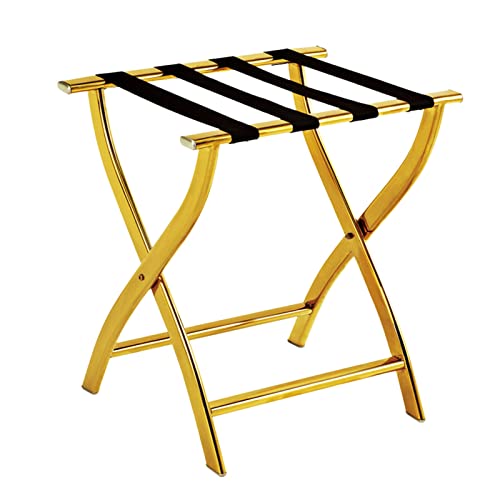 Porte-bagages d'hôtel polyvalent acier inoxydable étagère or