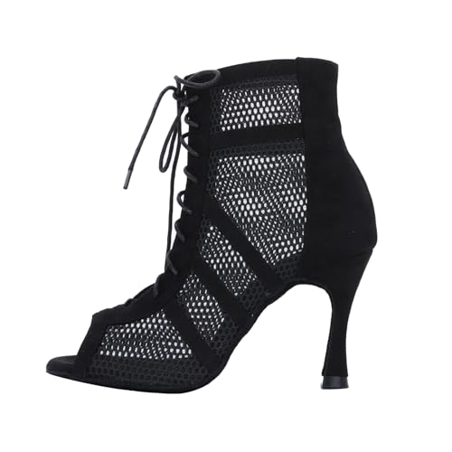Jywmsc Zapatos de Baile de Salón para Mujeres Tacones de Baile Negro Señoras Suela de Gamuza Salsa Bomba Latina Tacón de 9 cm Jywmsc Zapatos de Baile de Salón para Mujeres Tacones de Baile Negro Señoras Suela de Gamuza Salsa Bomba Latina Tacón de 9 cm