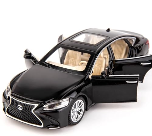 Image of 1 /32 Compatible for Lexus Ls500h Model Car, Zinc Alloy Pull Back Toy car with Sound and Light for Kids Boy Girl Gift (Black)