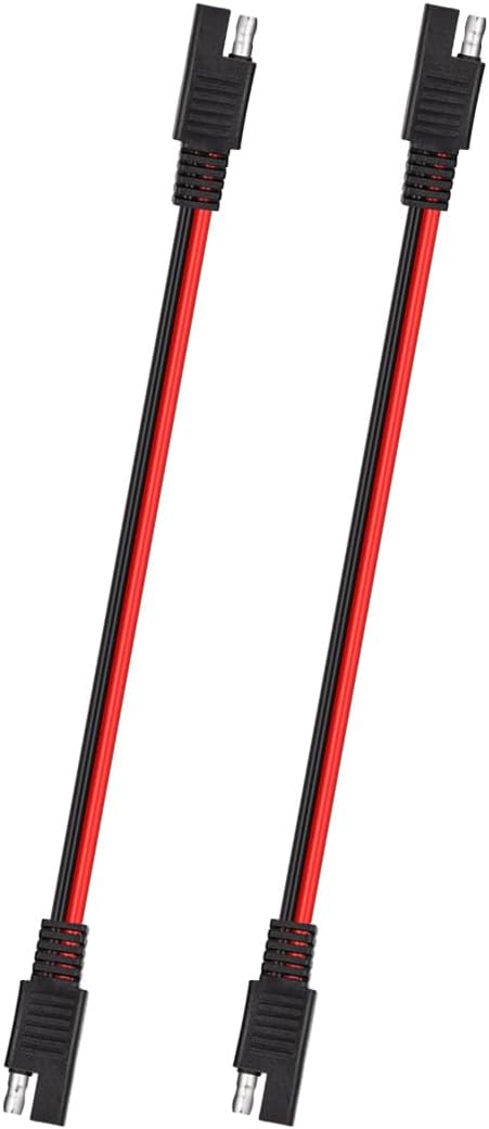 SAE Extension Cable, 16AWG 1FT 2 Pin SAE Quick Connector Disconnect Plug for Car RV Battery Solar Panel(2 Pieces)