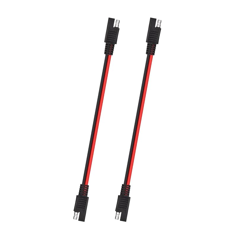 Cabo de Extensão SAE 16 AWG com Conector de 2 Pinos, 30,5 cm, ELFCULB, Kit com 2 Peças