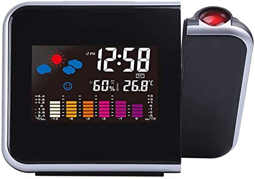 Farbbildschirm Kalender Wecker, persönliche Wetterstation für Schlafzimmer, dimmbare Uhr Doppelalarme LCD-Anzeige Datum Uhrzeit