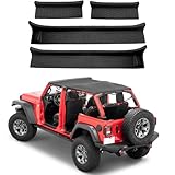 Door Sill Guards Kit for Jeep Wrangler JL/Gladiator JT Accessories 2018-2025, Black Rubber Door Entry Guard Protector for Jeep Wrangler JL &Gladiator JT 4-Door Accessories (4 Pcs Set)