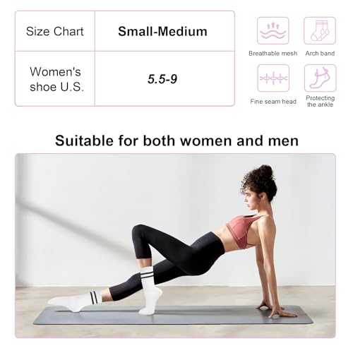 Yoga Socks - 3 Pack Non Slip Pilates Socks with Silicone Grippers, Hospital Socks, Anti-slip​ for Reformer & Hot Yoga4