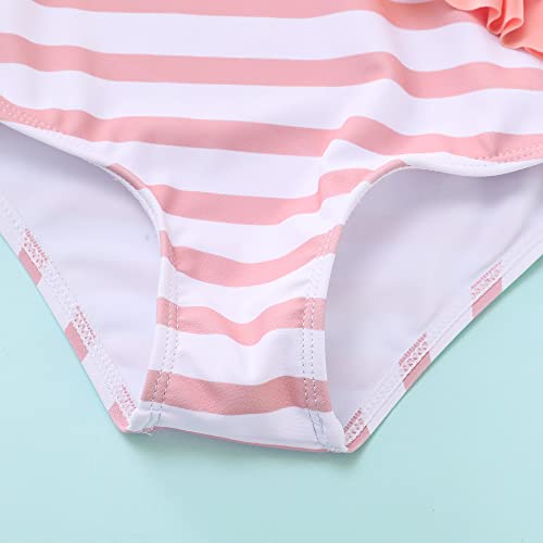Saeaby Toddler Baby Girl Swimsuit One Piece Bathing Suit Ruffle Tankini Swimsuits Sleeveless Bikini Beachwear Infant Swimsuits For Girls 12-18 Months Pink #TOP7