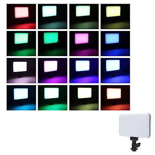 RGB Full Color Camera Light Panel, 15W Power 2800-6800K Dimmable, Soft PC Panel, APP Control, 2 Power Supply, Great Compatibility, 15C