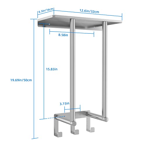 Bethom 104013013 Towel Racks For Bathroom Wall Mounted, Bethom Towel Rack With Shelf & 3 Hooks, Brushed Nickel Towel Storage Holder Wall thumb #5