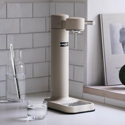 Image of Aarke Carbonator 3 - Premium Sparkling Water Maker, Sand | Stainless Steel, Cordless Soda Maker for Home, Carbonated Water Machine, BPA-free PET Bottle Included