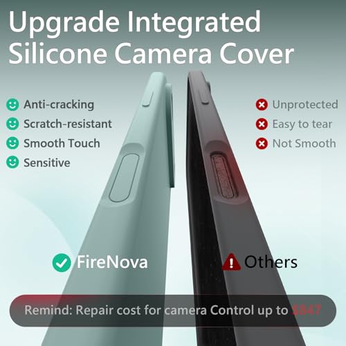 Image of FireNova Magnetic for iPhone Air Case, Compatible with MagSafe, [Integrated Silicone Camera Control Button] [Camera Protection] Microfiber Lining Phone Case for iPhone 17 Air, 6.5 inch, Mint Green