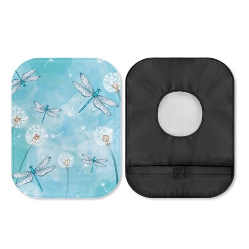 Uorisanigo Ostomy Pouch Covers Colostomy Bags Supplies for Senior Women Blue Dandelion Liners Protective Bags with Round Opening Reusable Care Protector Decor Bag Cover
