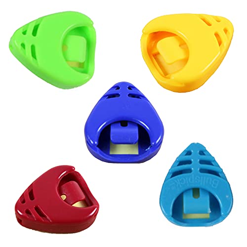Rayzm Lot de 5 supports en plastique pour médiators de guitare, vert, jaune, bleu, rouge et bleu clair - Les Beatles, Paul McCartney, John Lennon, RIngo Starr, George Harrison Rayzm Lot de 5 supports en plastique pour médiators de guitare, vert, jaune, bleu, rouge et bleu clair