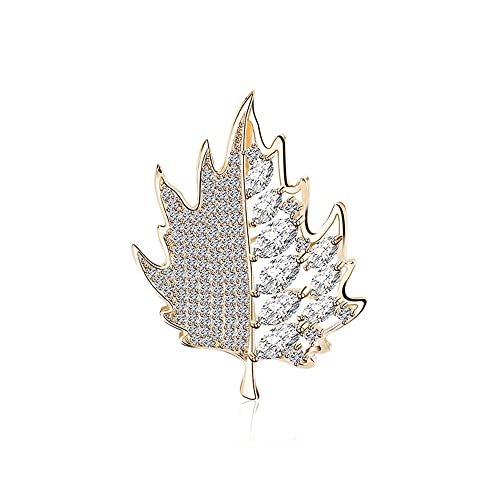 Image of Leaf Brooch Pin Corsage, Sweater Dress Shawl Elegant Jewelry Accessory Decor for Wedding Birthday Party Christmas Gift (Style 2)