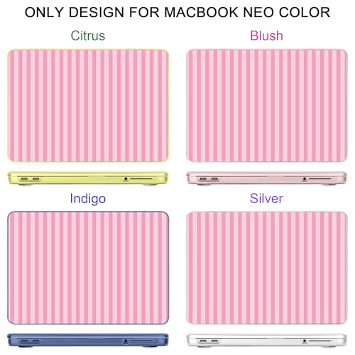 TWOLSKOO Case for MacBook Neo 13 inch 2026 A3404 A18 Pro, Pink Stripes by TWOLSKOO - Used condition - Image 4