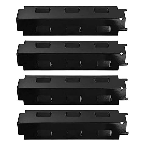 GFTIME 37cm Universal Brennerabdeckung für Charbroil, Enders Boston 3k Turbo, Barbecook, Proficook, Uniflame und Andere gasgrill, Flammenverteiler Porzellan Stahl, 4 Pack Cover