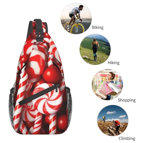 Bolso cruzado Candy Canes estilo Sling para hombre y mujer miniatura 6