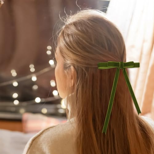 Image of Tsorode 25 Yards Velvet Ribbon for Christmas Tree Gift Wrapping,3 /8 Inch (Olive Green, 3 /8 inch)