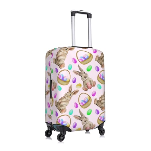 Easter Bunny Eggs Basket Luggage Cover Protector Elastic Washable Anti-Scratch Suitcase Covers With Zipper Closure For Luggage 18-32 Inch X-Large3