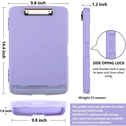 Hwprato Clipboards Organizer Clipboard With Storage Nursing Clipboard Foldable File Folder Plastic Clipboard Folio With Storage Case For Teacher,Kids,Doctor,Offices (Light Purple) #TOP2