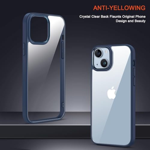 Image of mobistyle Designed for iPhone 15 Plus | Enhanced Metal Camera Guard | Phone Back Cover Case for iPhone 15 Plus (Blue)