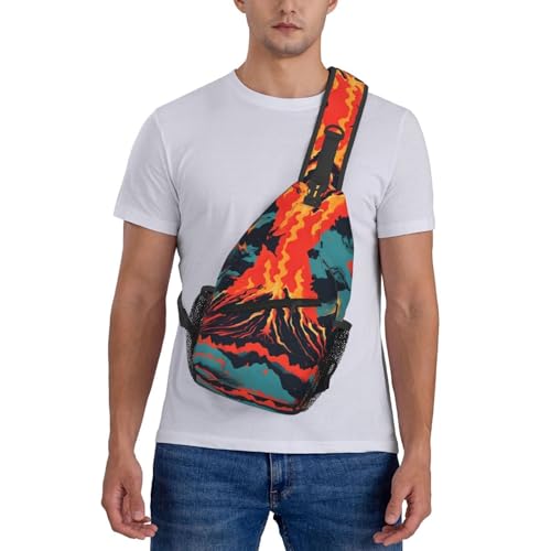 Mochila Cruzada Volcano Print para Viaje y Senderismo miniatura 7
