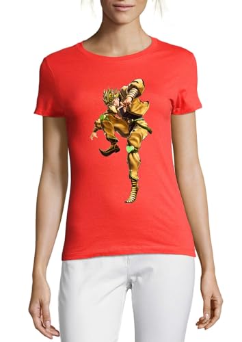 T-Shirt Anime 92 femme rouge en coton respirant contre la chaleur