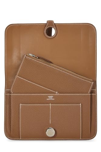 Pre-Loved Gold Togo Dogon Wallet GM, Brown4