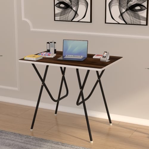 Image of The MM Furniture Store 2x3ft Multi-Purpose Foldable Desk: Study, Computer, Laptop, Dining - Matte Walnut Finish, Engineered Wood