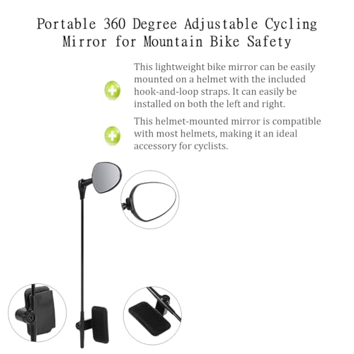 ABS Helmet Rear View Mirror Cycling 60 Degrees Adjustable Safety Mirror Wearable for Mountain Bike Helmet Cycling Safety - Image 3