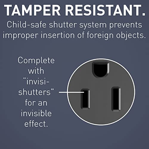 Legrand Radiant Night Light 15A, Self-Test Gfci Outlet, Safe For Kids, Tamper-Resistant, Black #TOP4