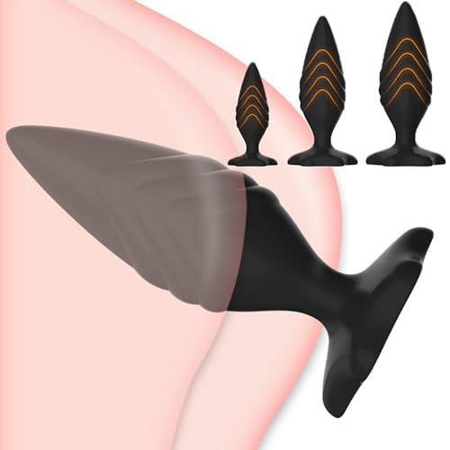 Qiyasex Anal Plug Silikonspitze Und Gewinde Geeignet FüR Analtraining Buttplug Analdilatator Masturbator Prostata-Massagestimulator Sm-Sexspielzeug FüR AnfäNger Und Fortgeschrittene(M+L)