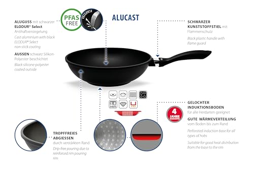 Wok 28 cm ELO Alucast ELODUR Select poêle idéale pour cuisson induction - 8