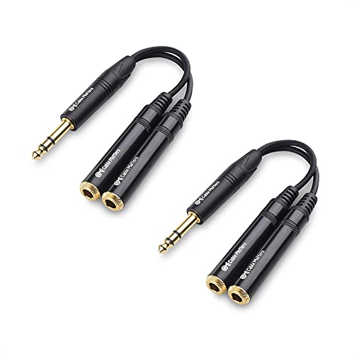 Cable Matters 2-Pack TRS Male to 2X TRS Female 1/4 Splitter Cable (1/4 Inch Headphone Splitter...