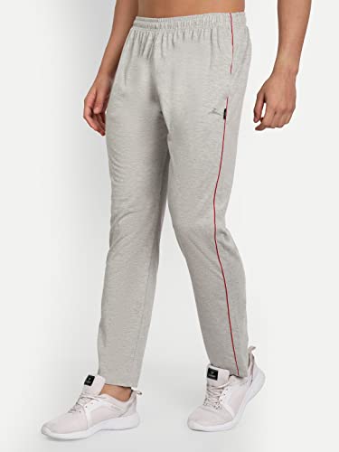 Image of Zeffit Men's Slim Fit Track Pants, Cotton, Elastic Waist, Side Pockets, Running & Gym