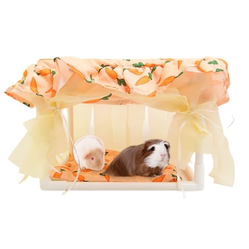 Genérico Escondite para Hámster - Cueva Cama Suave y Acogedora para Erizo,Refugio con Puerta de Borlas y Lecho para Hámsteres Ratones Conejos y Chinchillas