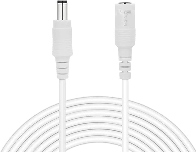 SHAFI® 3m / 10ft Power Extension Cable - 2.1mm x 5.5mm for DC 5V 12V 24V Power Adapter - Female to Male Connector - 22AWG DC 2464 Round Wire - Inner Size is 2.1mm and Outer size is 5.5mm