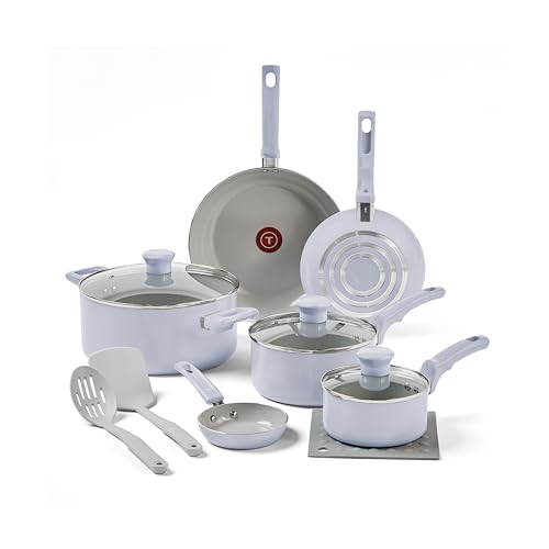 La mejor comparación de Baterias de Cocina de Ceramica del mes. 48 T-fal Refresh - Juego de utensilios de cocina antiadherentes de cerámica de 20 piezas, apto para asadores de horno 350F, juego de cocina con sartén para huevos, sartenes,...