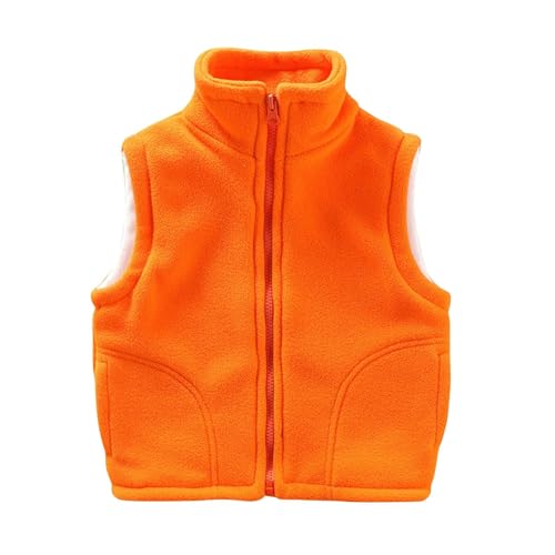 Boys Girls Fuzzy Coats Zip up High Neck Fleece Warm Waistcoat Kids Plain Soft Sleeveless Outwear Fall Casual Clothes